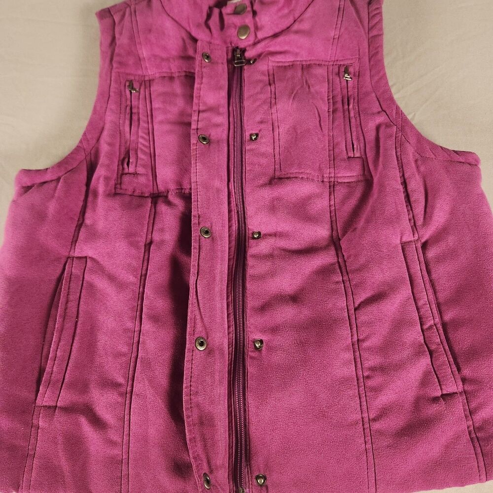 Relativity Ladies P/M Hot Pink Vest Zippers Snap Closure Soft ,  pockets - Picture 5 of 11